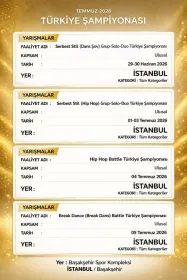 2026 TDSF HIP HOP ve BREAK DANCE Yarışma tarihleri belli oldu